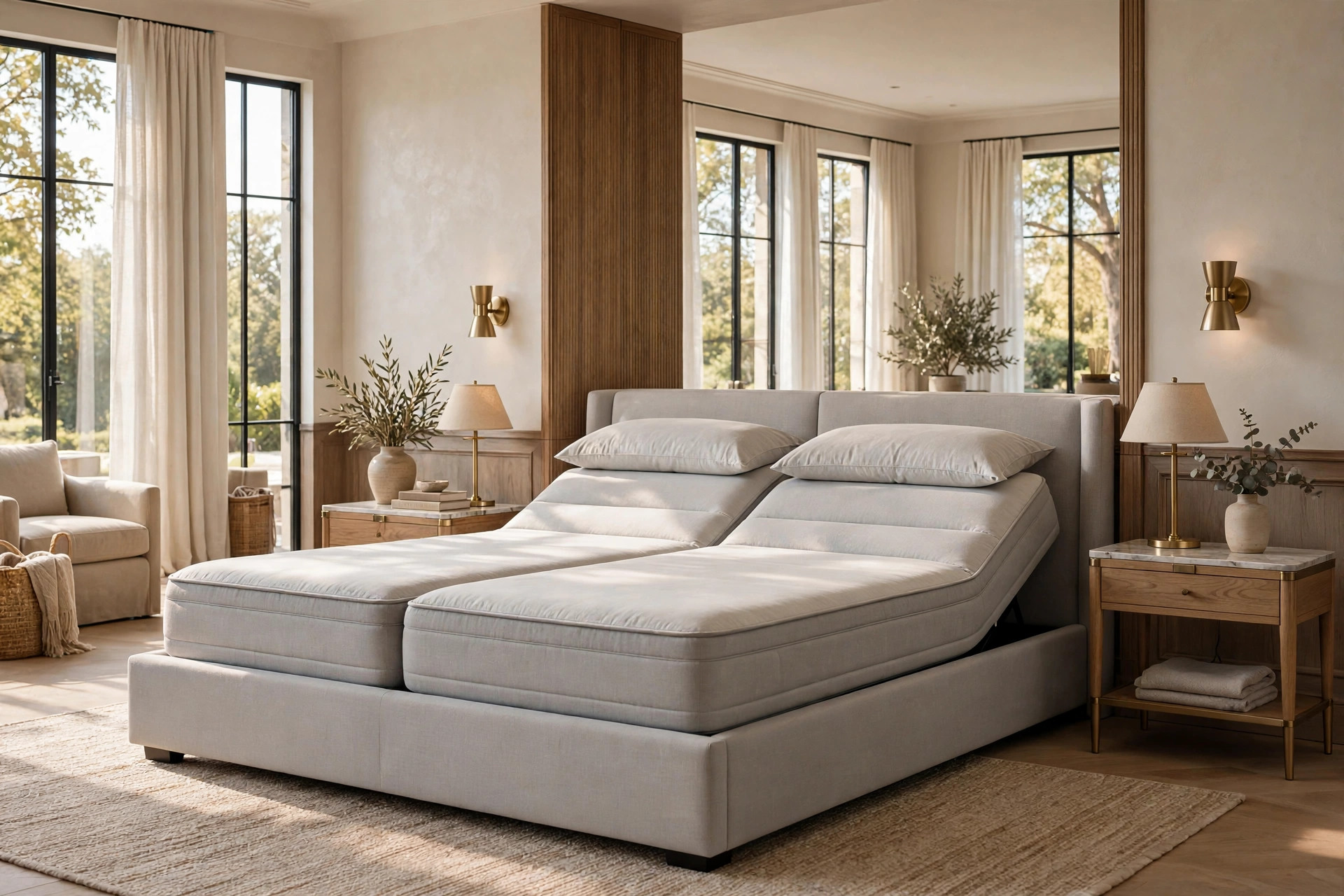 KD001-B1 one-piece integrated electric mattress shown in a lifestyle bedroom scene