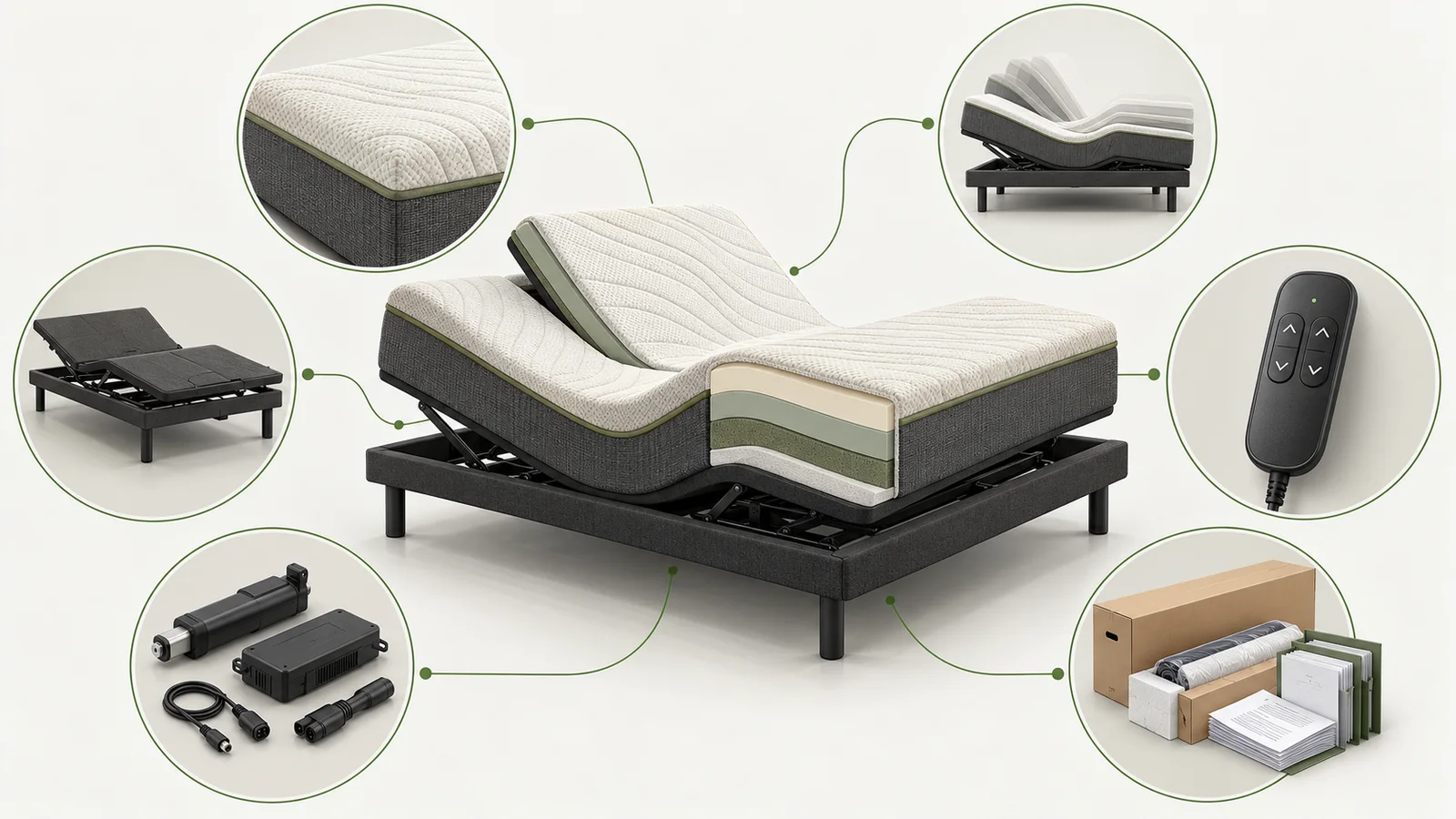 AI-generated system map for a generic adjustable motion mattress