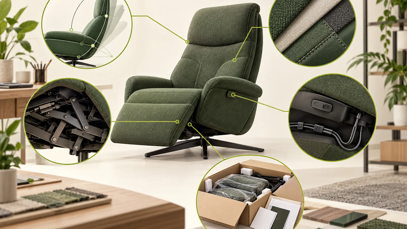 AI-generated editorial inspection map for a generic adjustable leisure chair